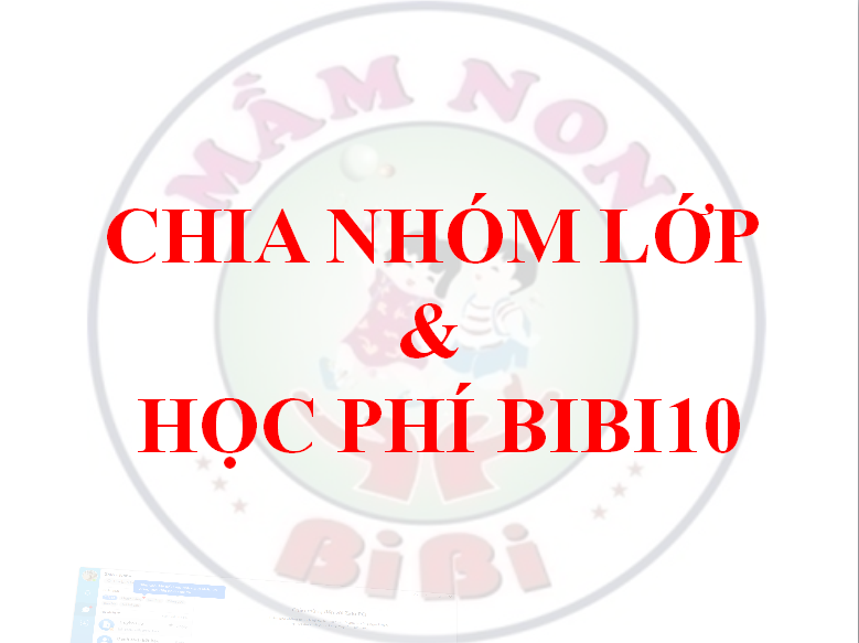 Chia nhóm lớp học – học phí Trường mầm non hệ song ngữ BiBi 10 – Nguyễn Đức Cảnh